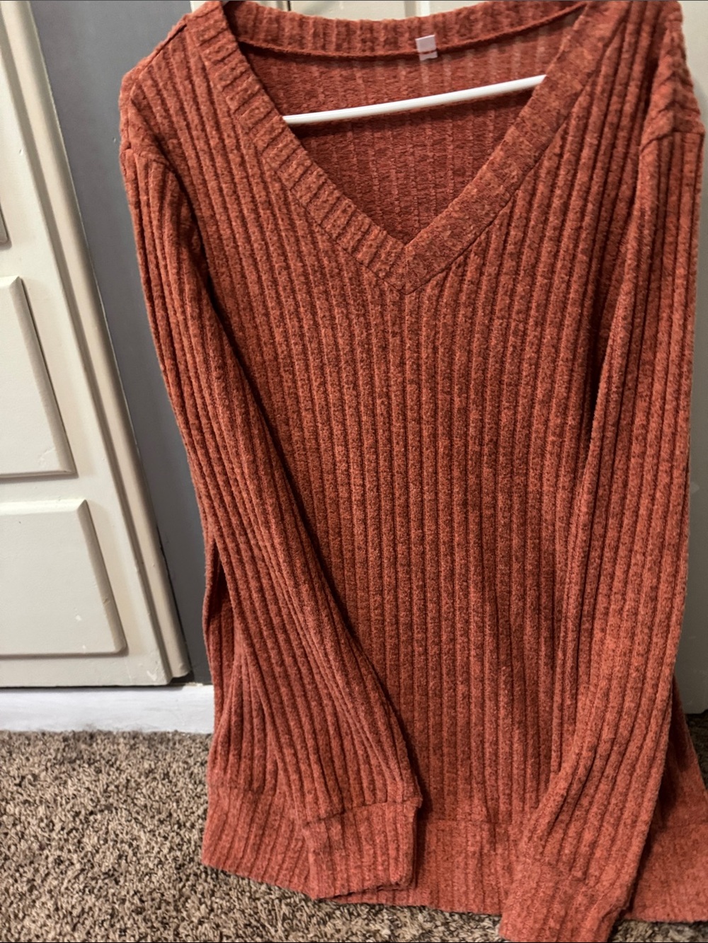 Ribbed Knit Sweater - Rust Never Worn. Ultra soft.